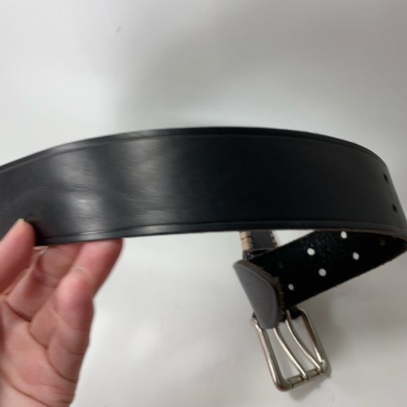 Gap Black Double Buckle Leather Belt 30 - Picture 7 of 9